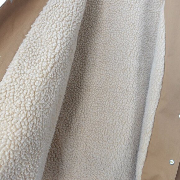 RARE Vintage CHAMPION Jacket Small Tan Canvas Camel Coach Oatmeal Fleece Field - Picture 10 of 15